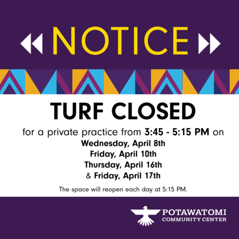 Turf Closures: 4/8, 4/10, 4/16, 4/17